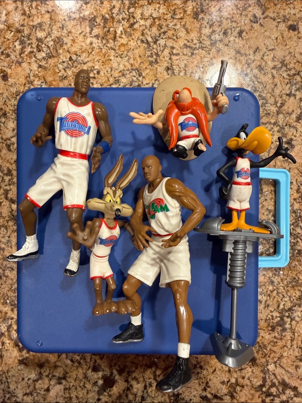 1996 Space Jam Action Figure Set - White/Red Jerseys, Michael Jordan & others